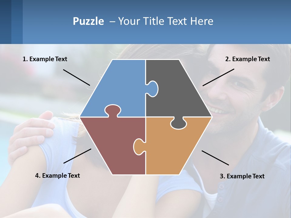 A Man And A Woman Are Posing For A Picture PowerPoint Template