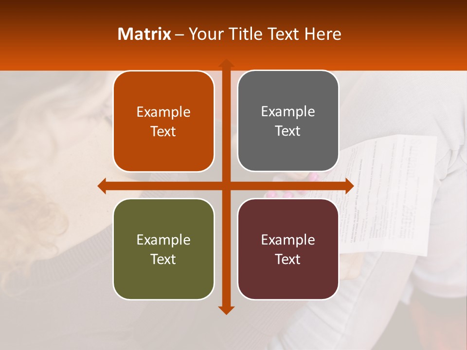 A Woman Sitting On A Couch Holding A Piece Of Paper PowerPoint Template