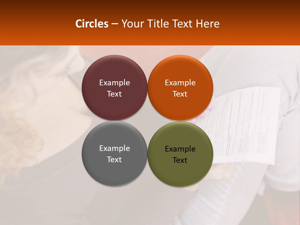 A Woman Sitting On A Couch Holding A Piece Of Paper PowerPoint Template