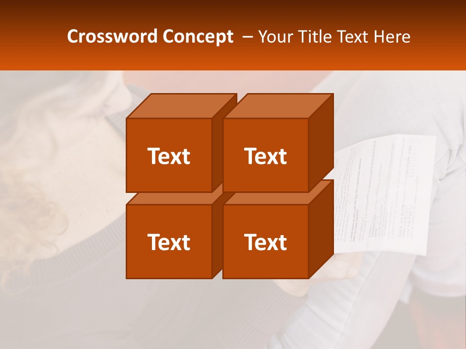 A Woman Sitting On A Couch Holding A Piece Of Paper PowerPoint Template