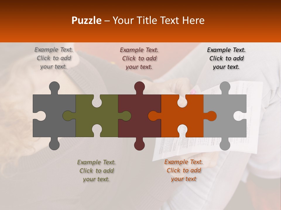 A Woman Sitting On A Couch Holding A Piece Of Paper PowerPoint Template