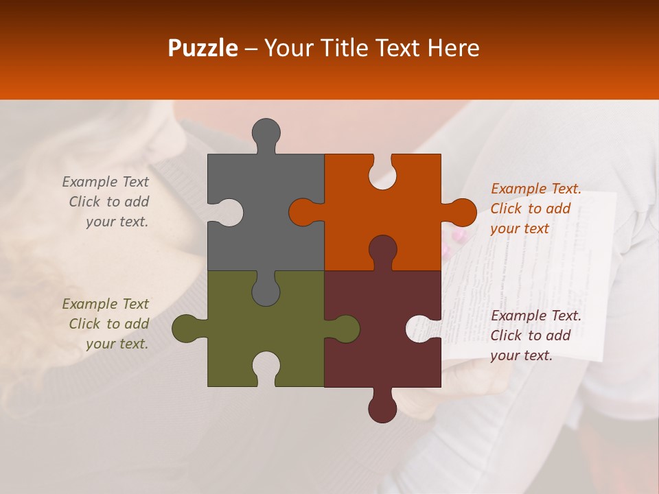 A Woman Sitting On A Couch Holding A Piece Of Paper PowerPoint Template