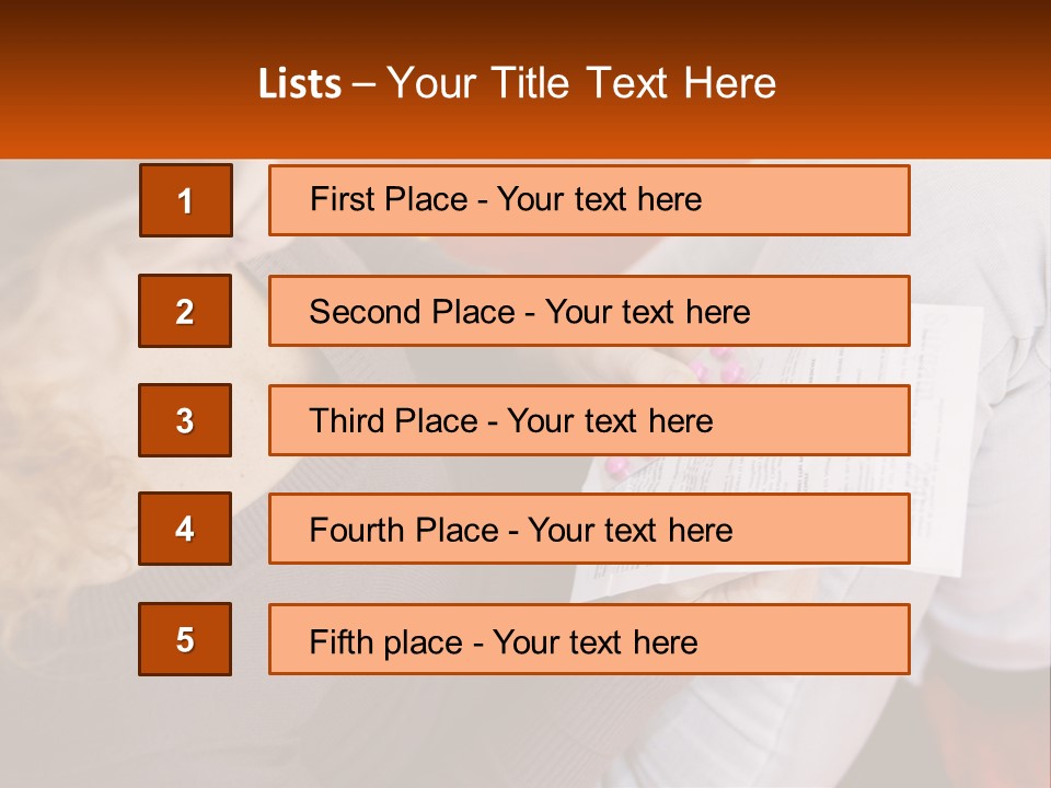 A Woman Sitting On A Couch Holding A Piece Of Paper PowerPoint Template