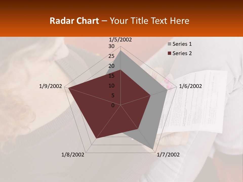 A Woman Sitting On A Couch Holding A Piece Of Paper PowerPoint Template