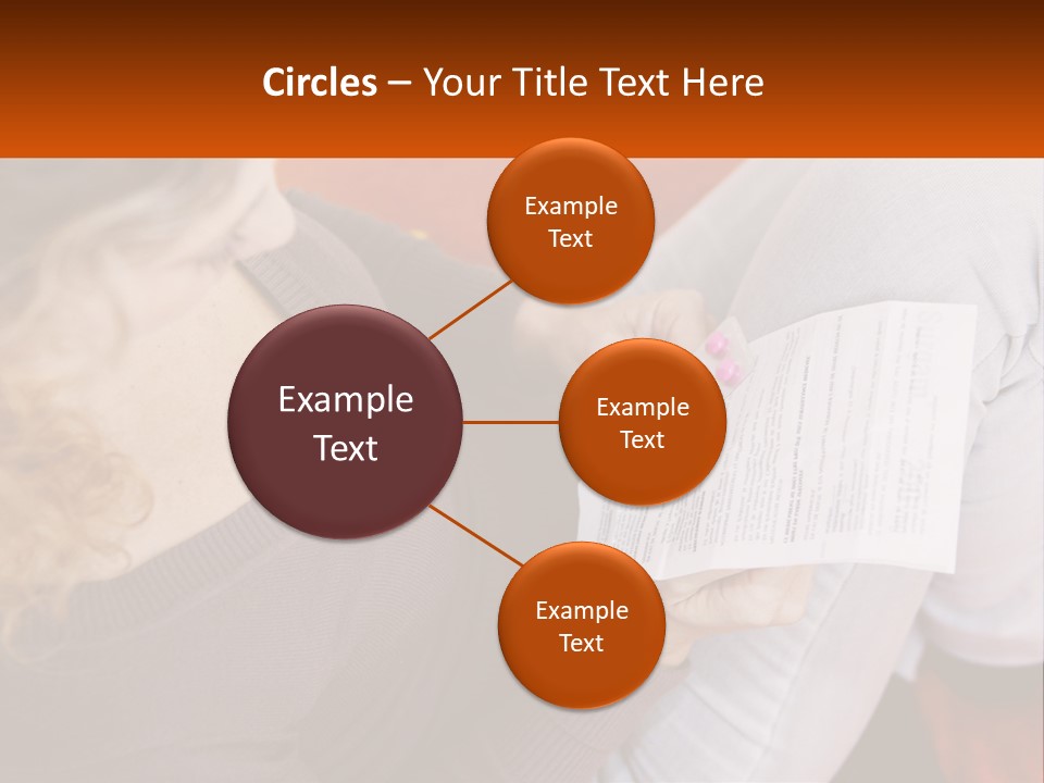 A Woman Sitting On A Couch Holding A Piece Of Paper PowerPoint Template