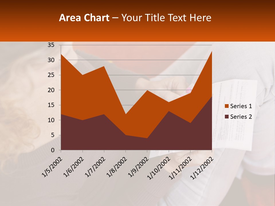 A Woman Sitting On A Couch Holding A Piece Of Paper PowerPoint Template