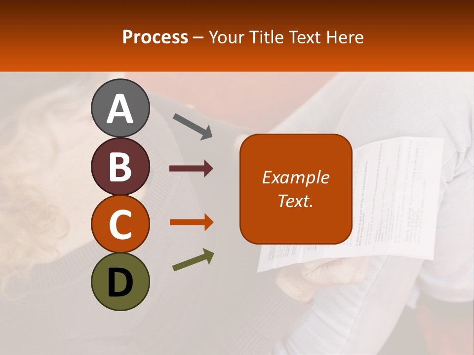 A Woman Sitting On A Couch Holding A Piece Of Paper PowerPoint Template
