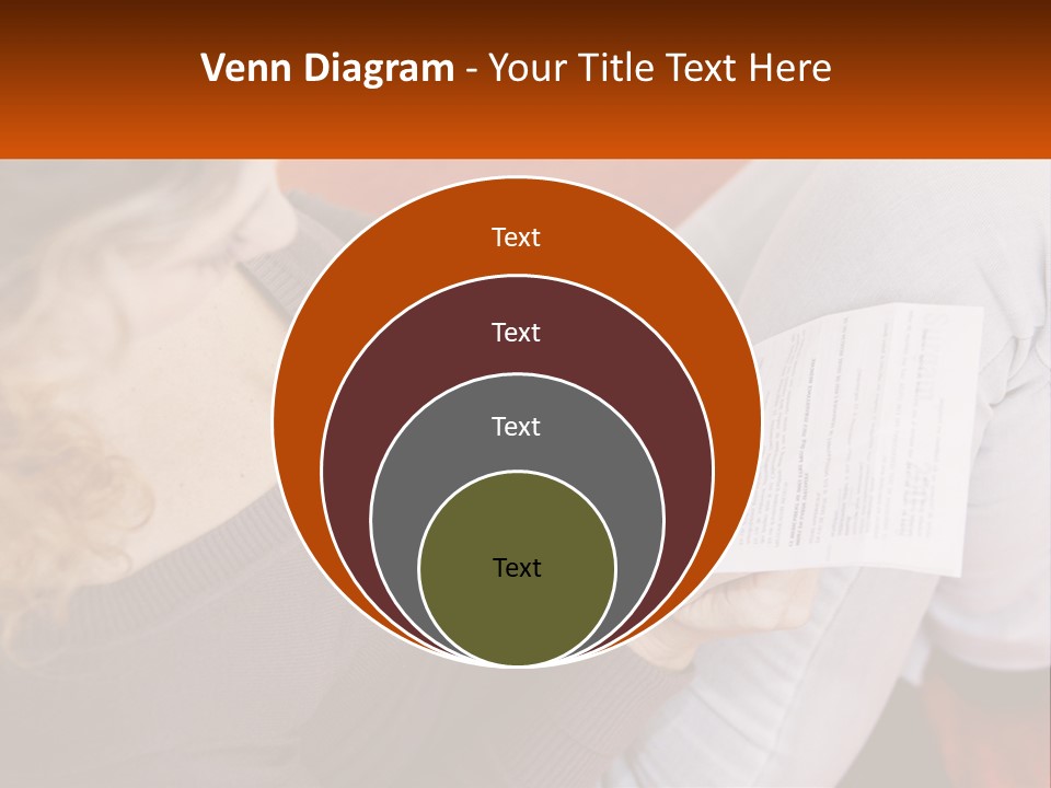 A Woman Sitting On A Couch Holding A Piece Of Paper PowerPoint Template