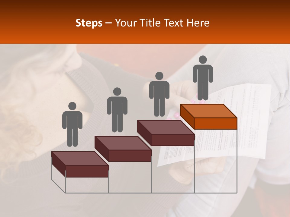 A Woman Sitting On A Couch Holding A Piece Of Paper PowerPoint Template