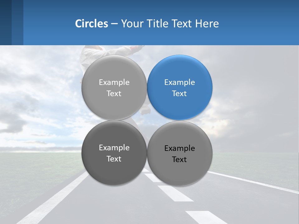 A Man Kicking A Soccer Ball On A Road PowerPoint Template