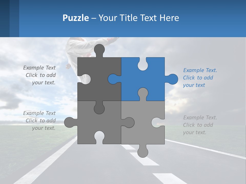 A Man Kicking A Soccer Ball On A Road PowerPoint Template