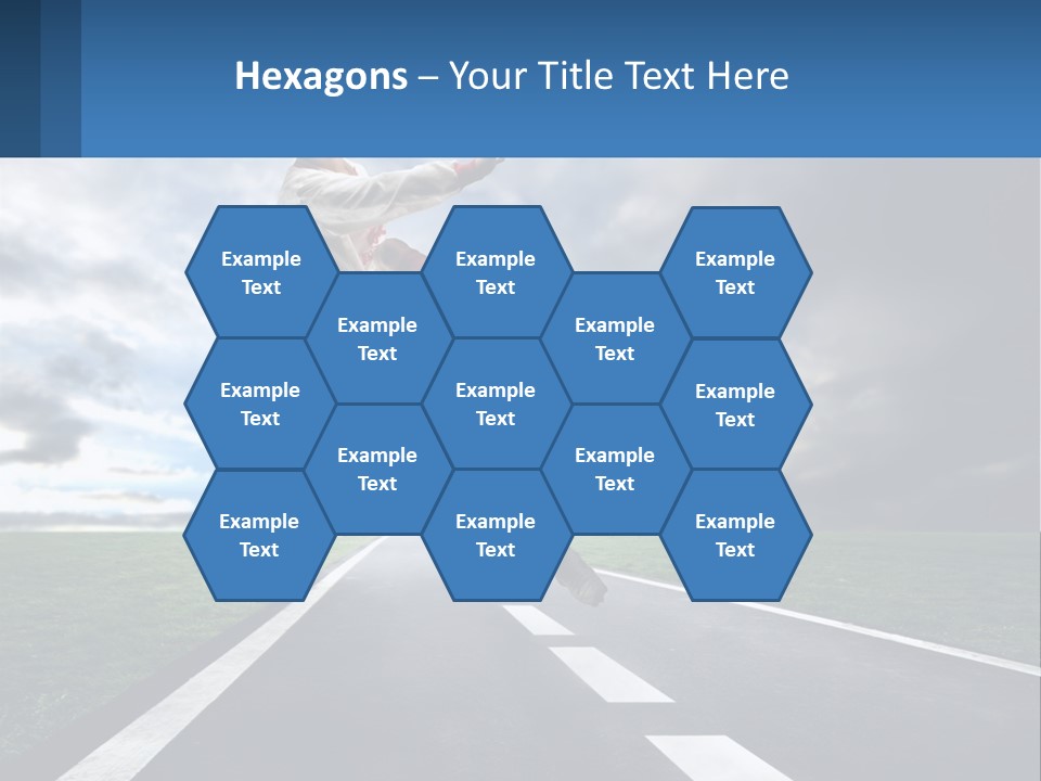 A Man Kicking A Soccer Ball On A Road PowerPoint Template