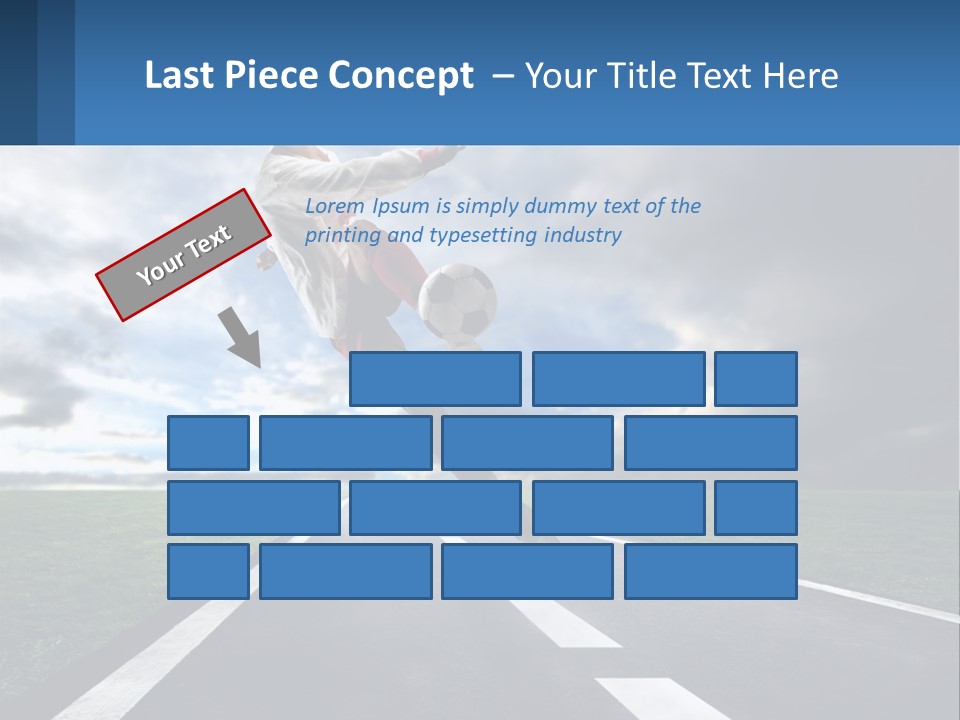 A Man Kicking A Soccer Ball On A Road PowerPoint Template