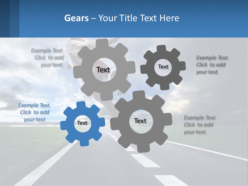 A Man Kicking A Soccer Ball On A Road PowerPoint Template