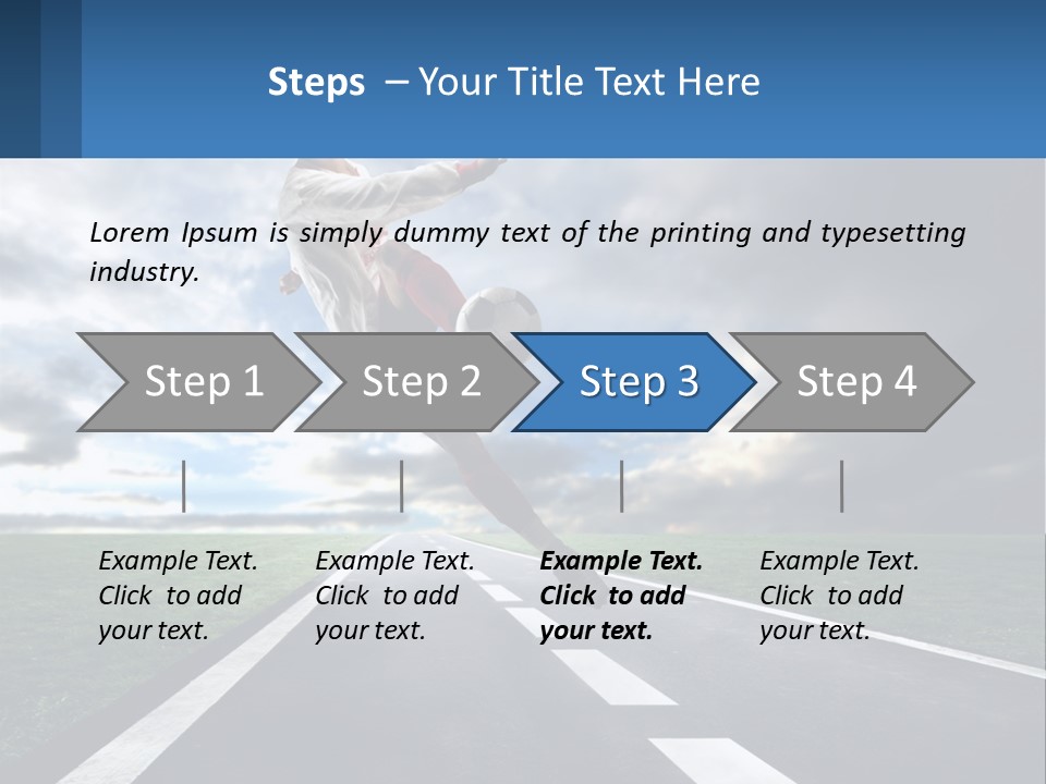 A Man Kicking A Soccer Ball On A Road PowerPoint Template