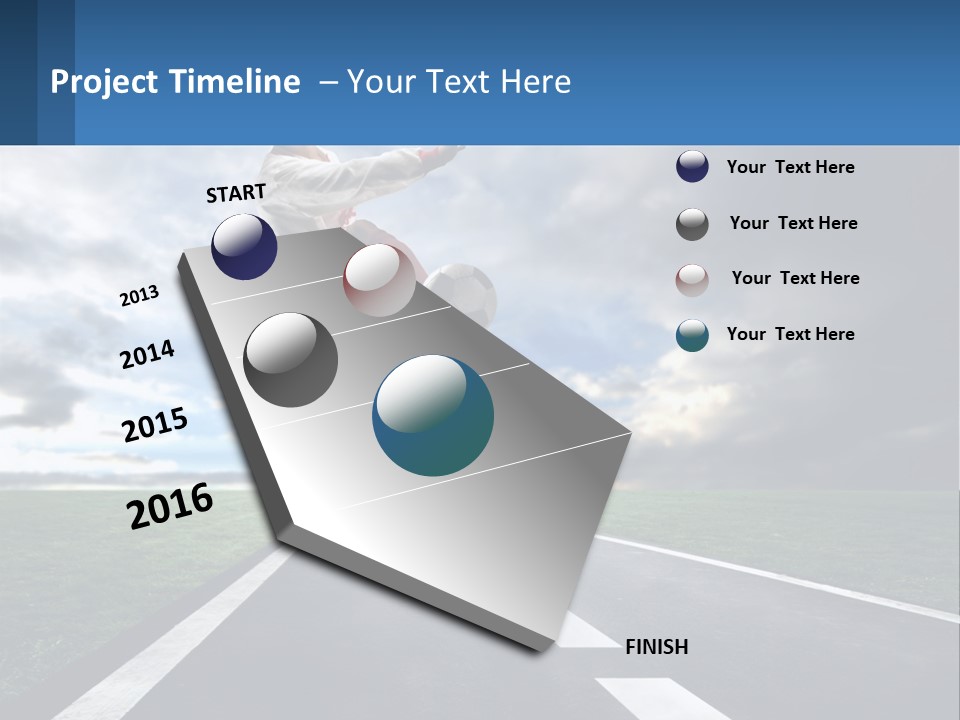 A Man Kicking A Soccer Ball On A Road PowerPoint Template
