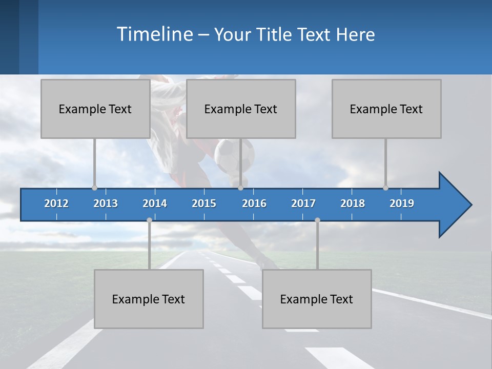 A Man Kicking A Soccer Ball On A Road PowerPoint Template