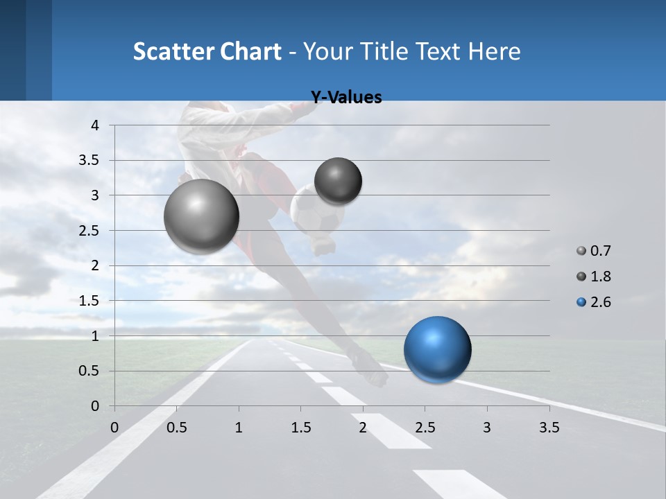 A Man Kicking A Soccer Ball On A Road PowerPoint Template