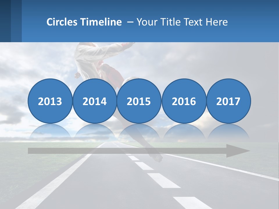 A Man Kicking A Soccer Ball On A Road PowerPoint Template