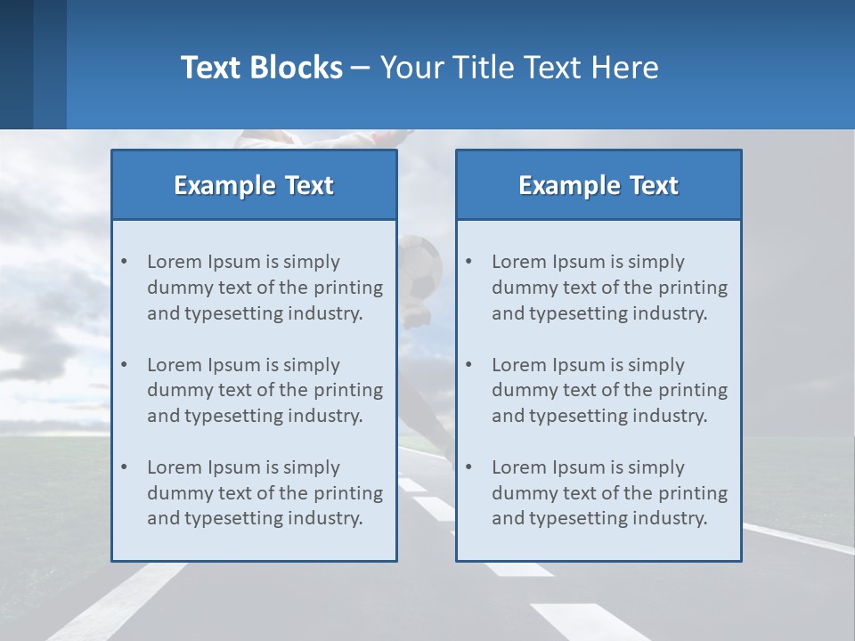 A Man Kicking A Soccer Ball On A Road PowerPoint Template