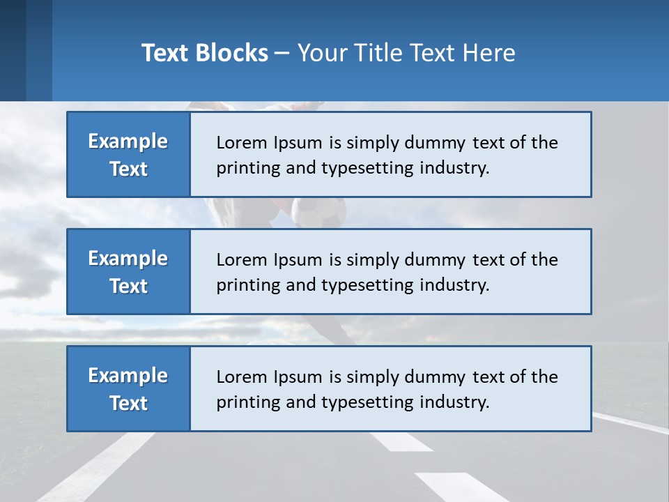 A Man Kicking A Soccer Ball On A Road PowerPoint Template