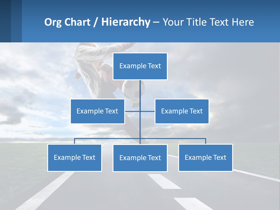 A Man Kicking A Soccer Ball On A Road PowerPoint Template