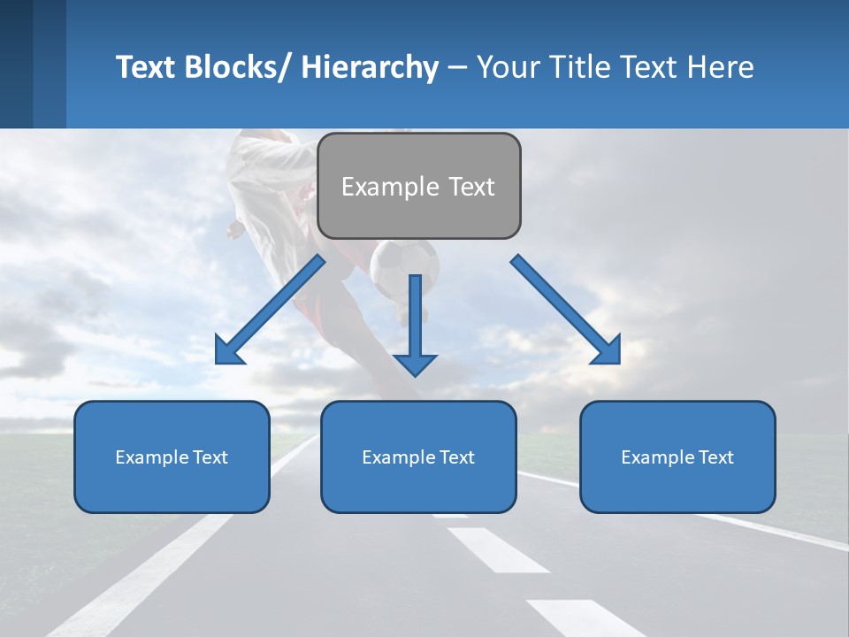 A Man Kicking A Soccer Ball On A Road PowerPoint Template
