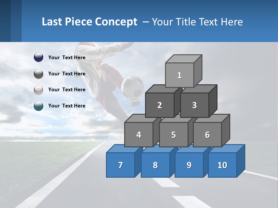 A Man Kicking A Soccer Ball On A Road PowerPoint Template