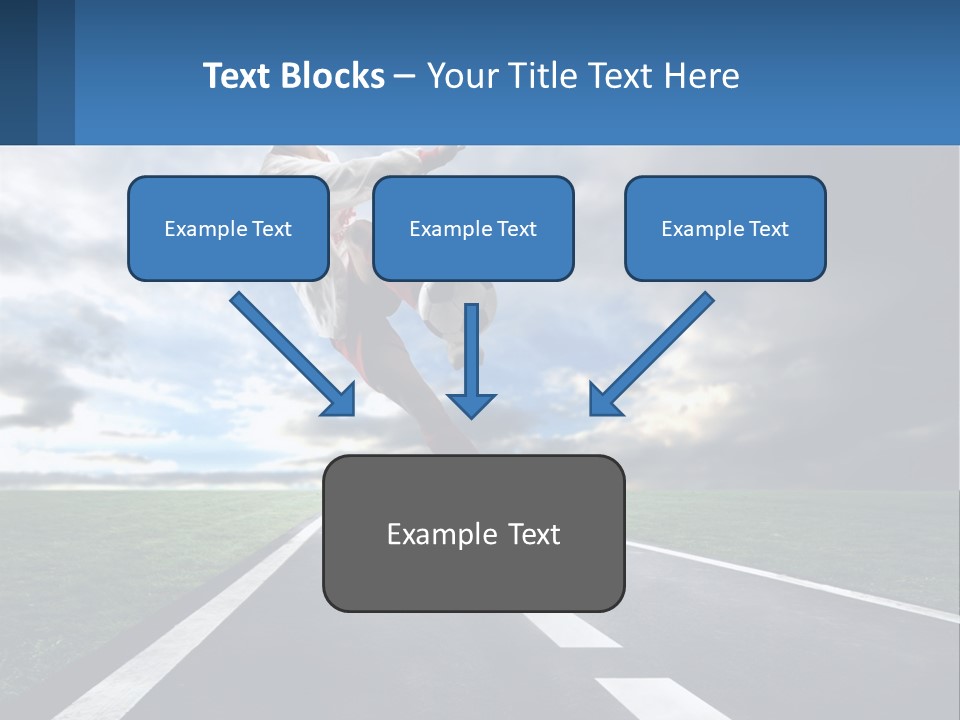 A Man Kicking A Soccer Ball On A Road PowerPoint Template