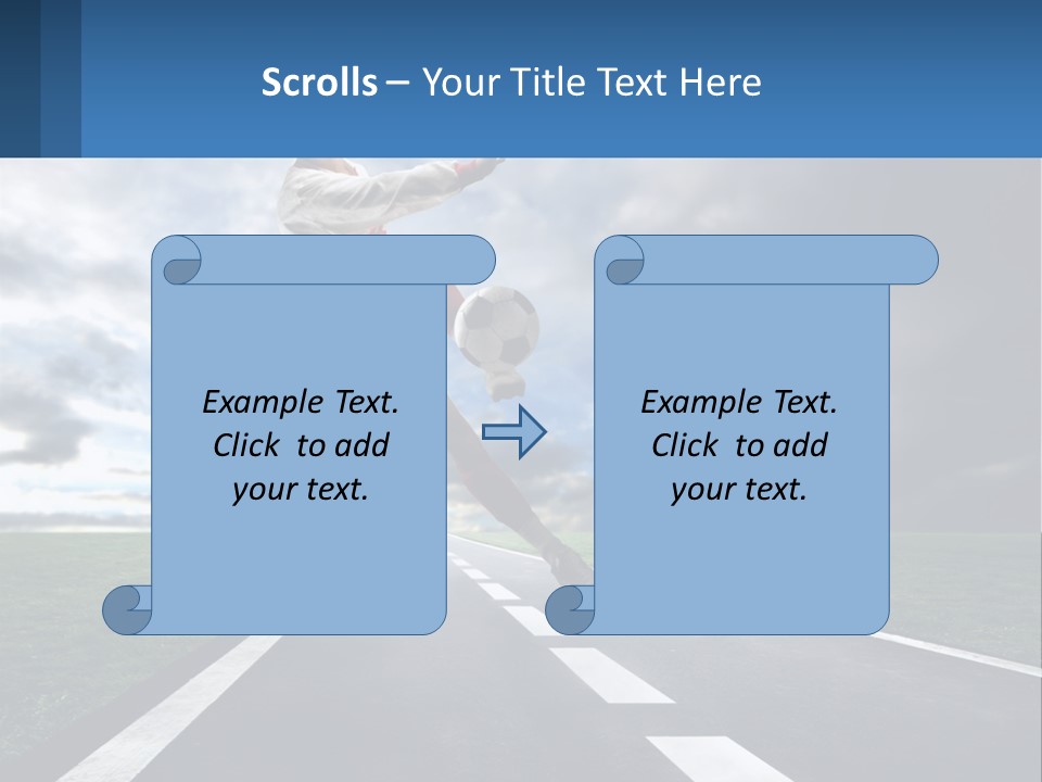 A Man Kicking A Soccer Ball On A Road PowerPoint Template