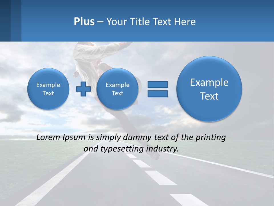 A Man Kicking A Soccer Ball On A Road PowerPoint Template
