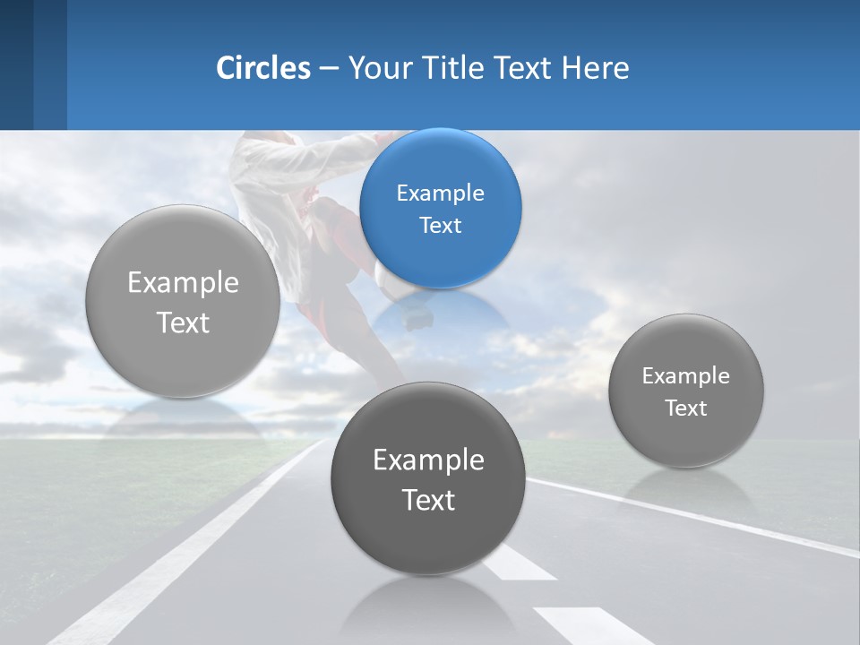 A Man Kicking A Soccer Ball On A Road PowerPoint Template