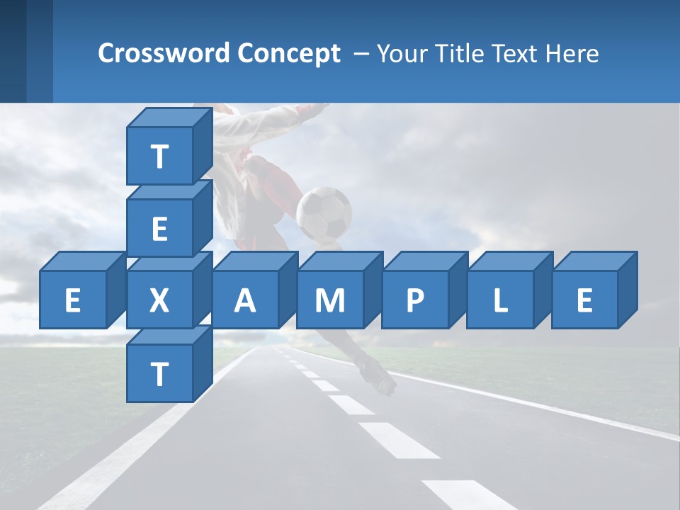 A Man Kicking A Soccer Ball On A Road PowerPoint Template