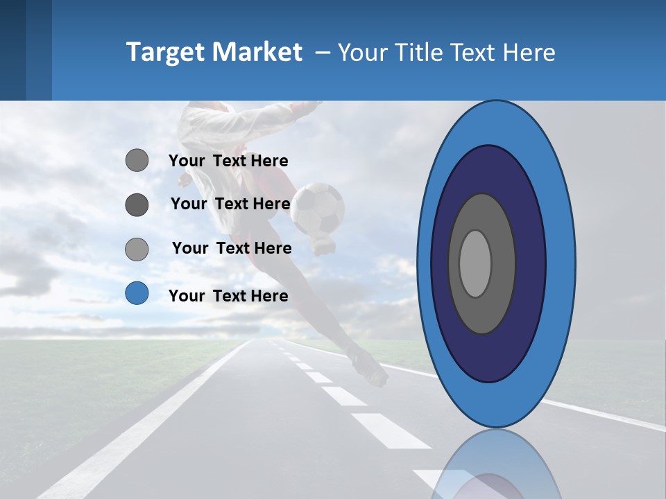 A Man Kicking A Soccer Ball On A Road PowerPoint Template