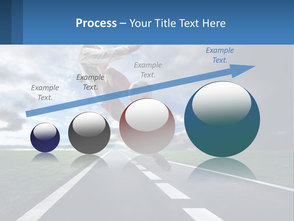 A Man Kicking A Soccer Ball On A Road PowerPoint Template