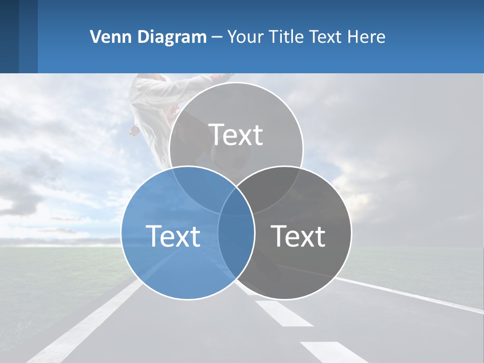 A Man Kicking A Soccer Ball On A Road PowerPoint Template