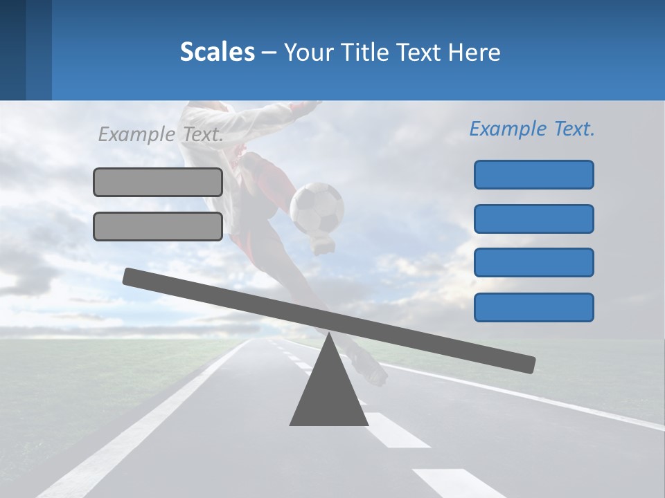 A Man Kicking A Soccer Ball On A Road PowerPoint Template