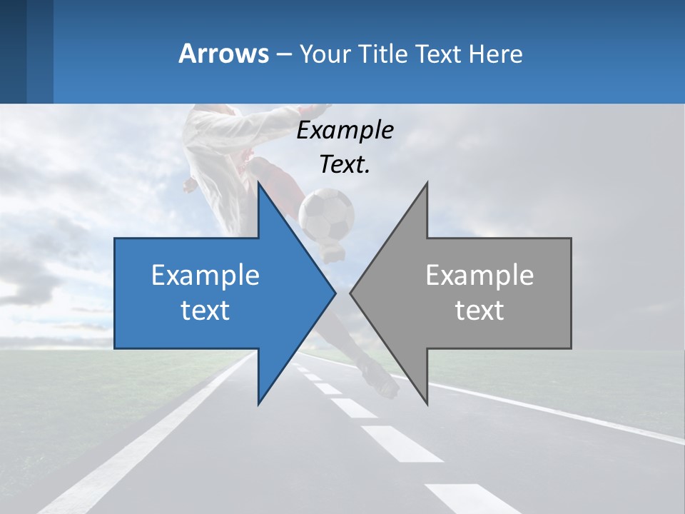 A Man Kicking A Soccer Ball On A Road PowerPoint Template