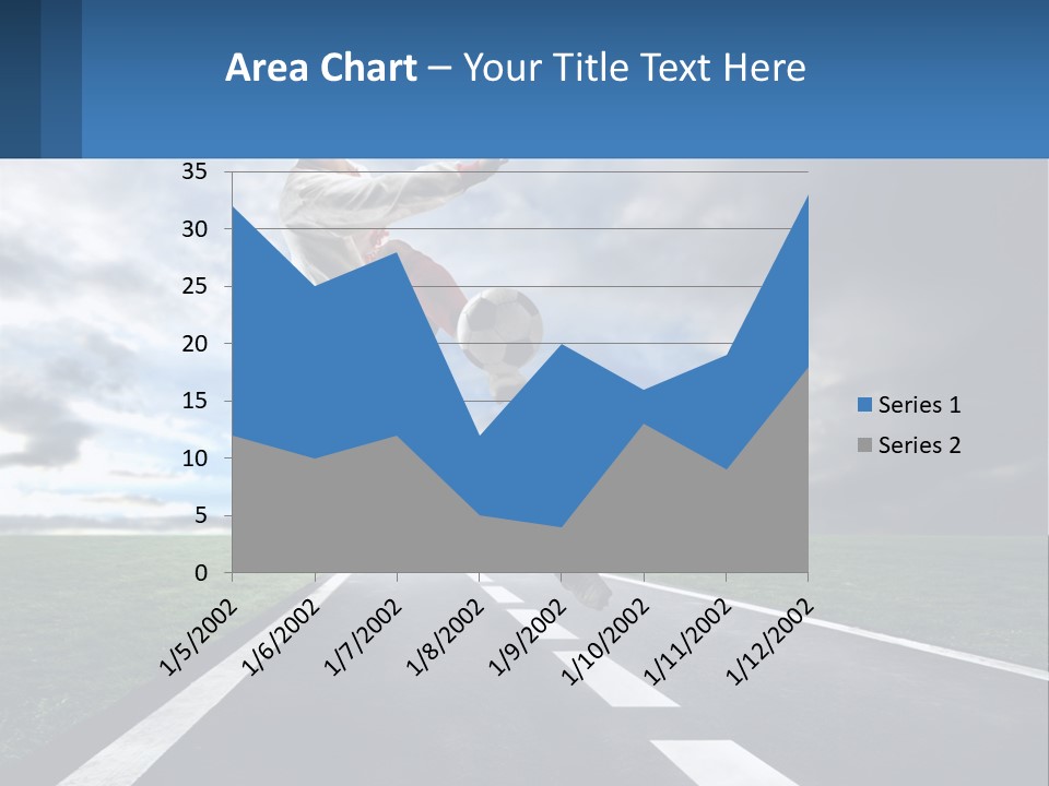 A Man Kicking A Soccer Ball On A Road PowerPoint Template