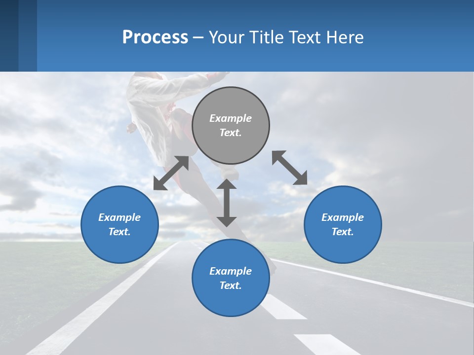 A Man Kicking A Soccer Ball On A Road PowerPoint Template