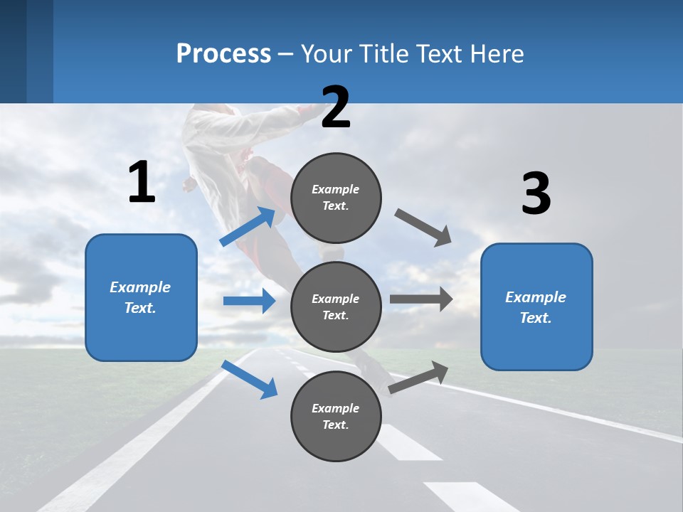 A Man Kicking A Soccer Ball On A Road PowerPoint Template
