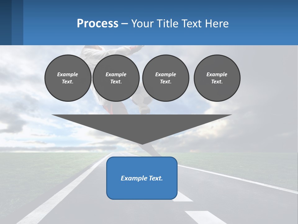 A Man Kicking A Soccer Ball On A Road PowerPoint Template