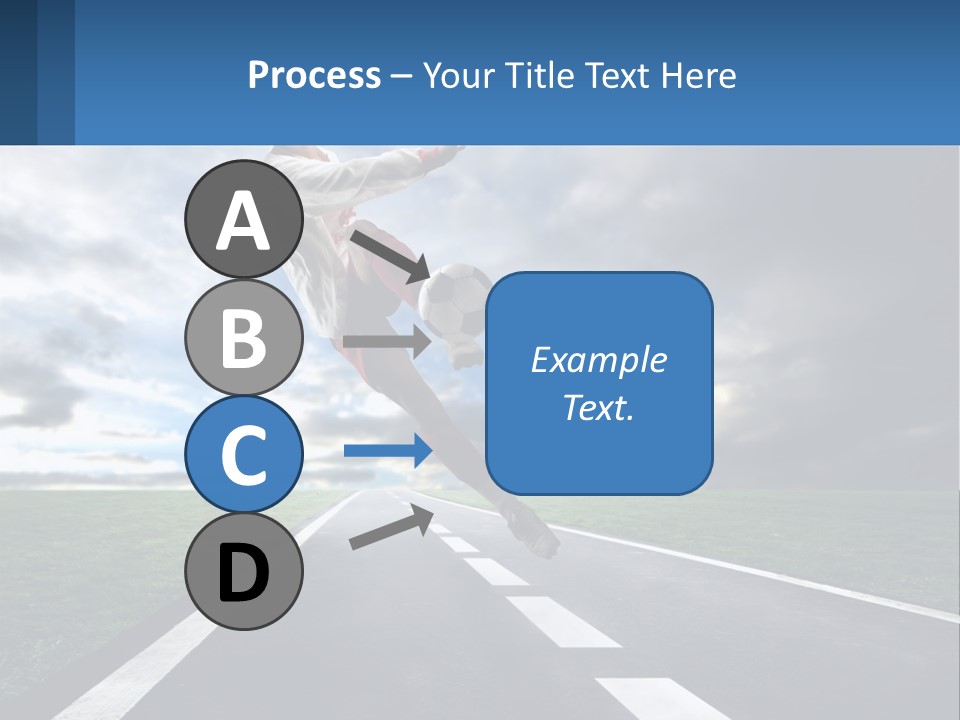 A Man Kicking A Soccer Ball On A Road PowerPoint Template