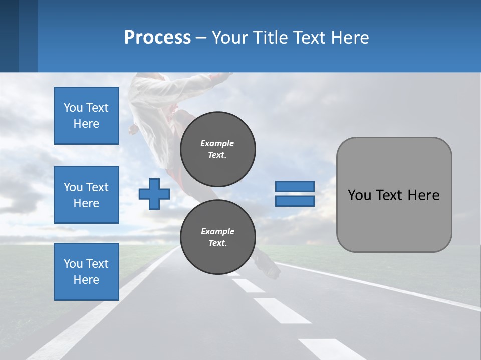 A Man Kicking A Soccer Ball On A Road PowerPoint Template