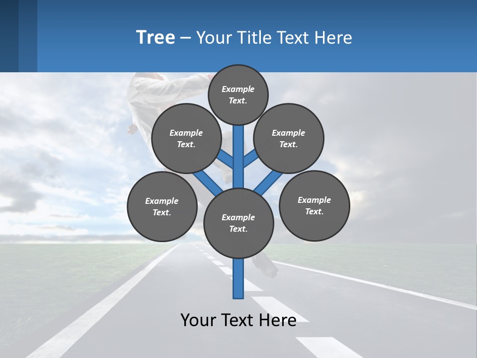 A Man Kicking A Soccer Ball On A Road PowerPoint Template