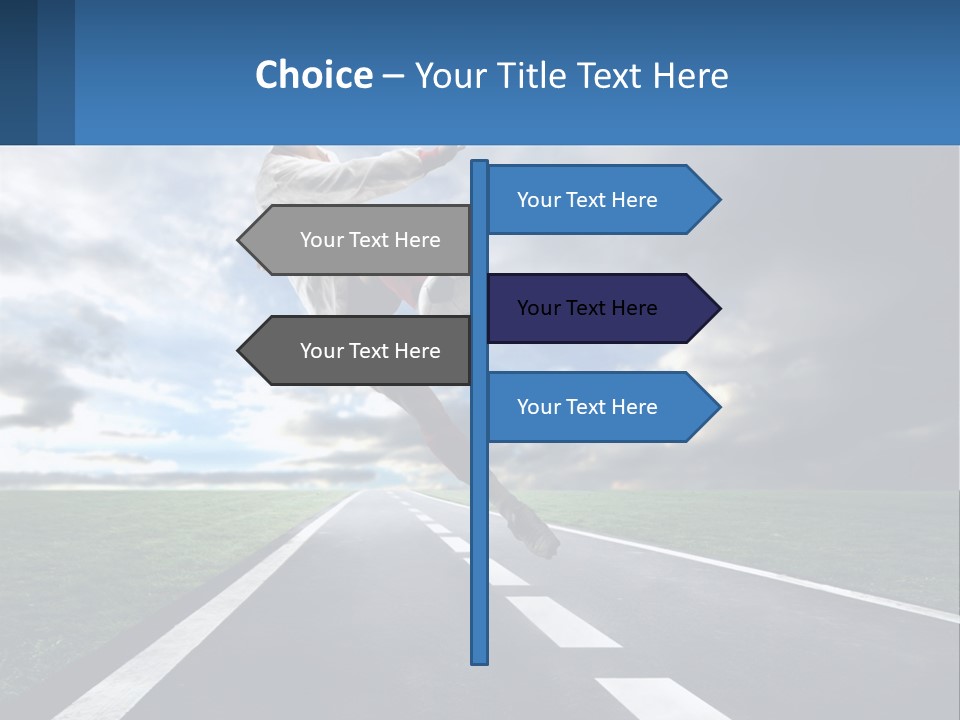 A Man Kicking A Soccer Ball On A Road PowerPoint Template