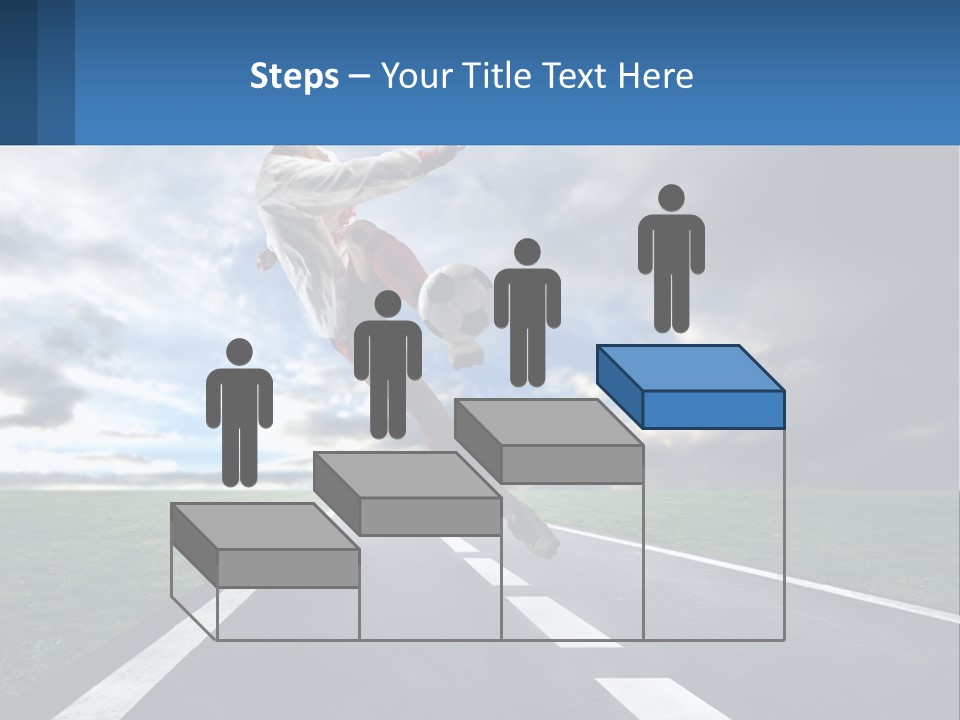 A Man Kicking A Soccer Ball On A Road PowerPoint Template