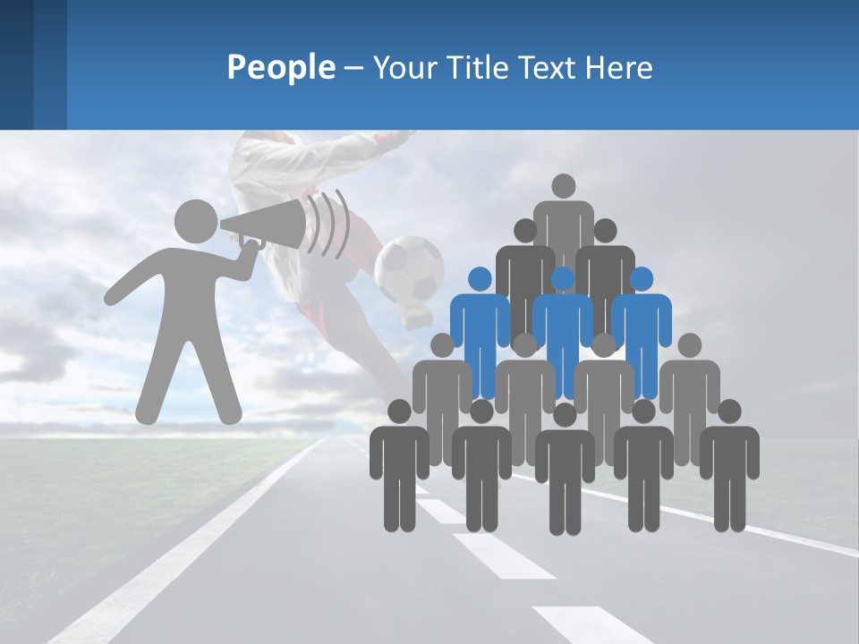 A Man Kicking A Soccer Ball On A Road PowerPoint Template