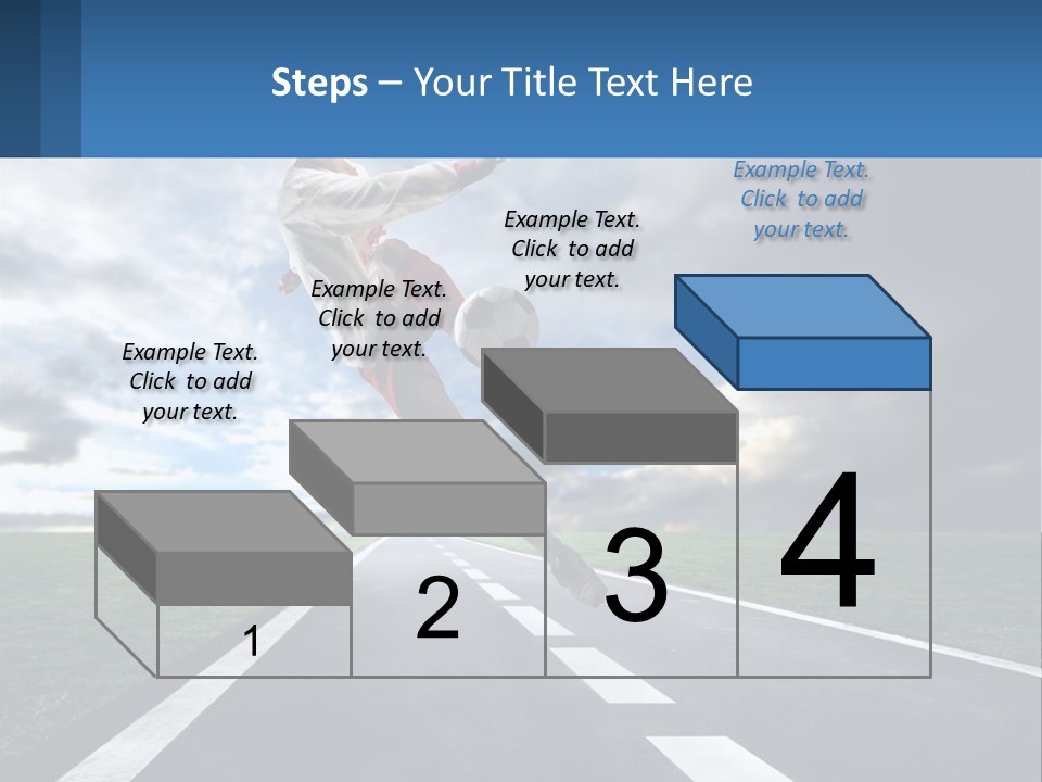 A Man Kicking A Soccer Ball On A Road PowerPoint Template