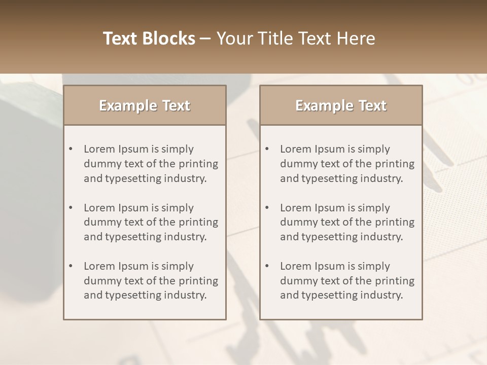 A Wooden Block On Top Of A Chart PowerPoint Template